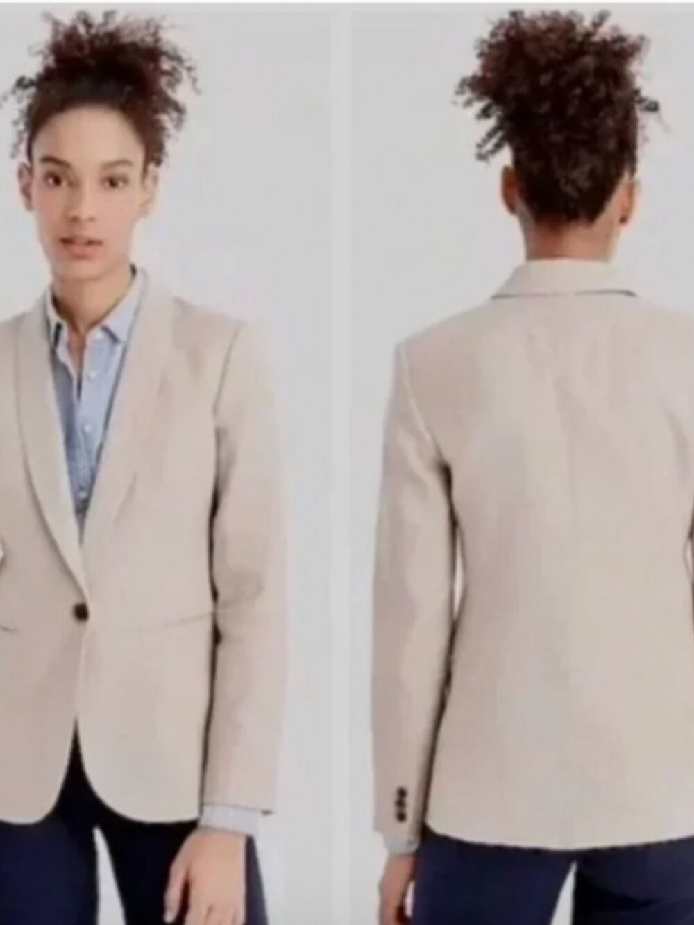 J. Crew Parke blazer in stretch linen blend, flax ivory sz 8